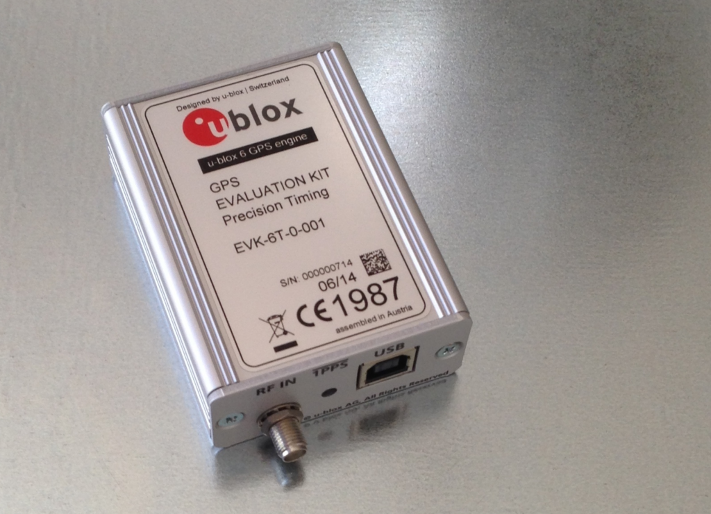 ublox EVK-6T evaluation model containing a LEA-6T GPS receiver